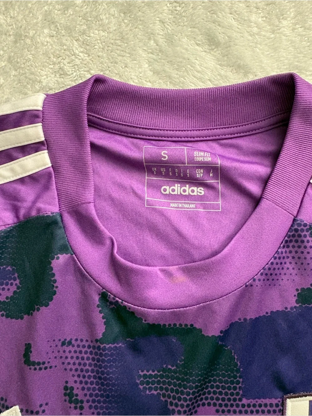 adidas Purple and White Team Jersey with Camouflage Print